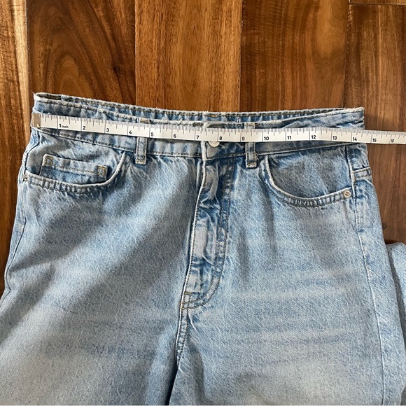 Zara Light Blue High Rise Wide Leg Jeans - Picture 9 of 10